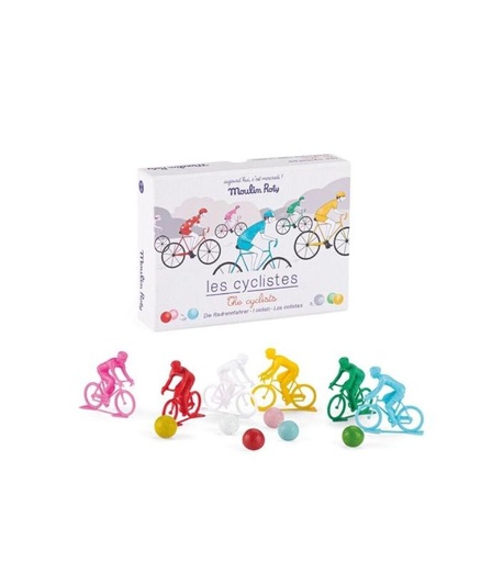 [713367] Juego de 6 ciclistas con canicas Mercredi
